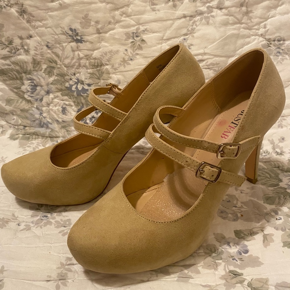 JustFab Tan Pumps with 2 straps